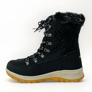 Chooka Belltown Women Winter Snow Rain Boots Quilted Puffer Faux Fur NIB